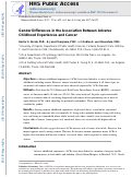 Cover page: Gender Differences in the Association between Adverse Childhood Experiences and Cancer