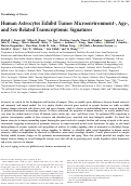 Cover page: Human Astrocytes Exhibit Tumor Microenvironment-, Age-, and Sex-Related Transcriptomic Signatures