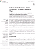 Cover page: Rokubacteria: Genomic Giants among the Uncultured Bacterial Phyla