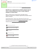 Cover page: Alcohol use, expectancies and HIV-related sexual risk: a cross-sectional survey of male migrant workers in South India