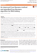 Cover page: An improved Four-Russians method and sparsified Four-Russians algorithm for RNA folding.