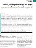 Cover page: Predictive Value of Noncontrast Head CT with Negative Findings in the Emergency Department Setting.