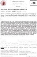 Cover page: The current status of malignant hyperthermia.