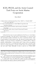 Cover page: ICES, PICES, and the Arctic Council Task Force on Arctic Marine Cooperation