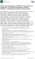 Cover page: Safety and Tolerability of SRX246, a Vasopressin 1a Antagonist, in Irritable Huntingtons Disease Patients-A Randomized Phase 2 Clinical Trial.