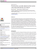 Cover page: Preschoolers consider (absent) others when choosing a distribution procedure