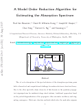 Cover page: Model Order Reduction Algorithm for Estimating the Absorption Spectrum