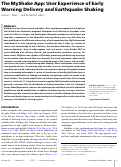 Cover page: The MyShake App: User Experience of Early Warning Delivery and Earthquake Shaking