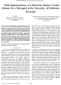 Cover page: Field Implementation of a Real-time Battery Control Scheme for a Microgrid at the University of California, Riverside