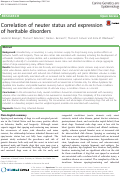 Cover page: Correlation of neuter status and expression of heritable disorders.