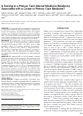 Cover page: Is Training in a Primary Care Internal Medicine Residency Associated with a Career in Primary Care Medicine?