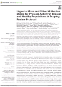 Cover page: Urges to Move and Other Motivation States for Physical Activity in Clinical and Healthy Populations: A Scoping Review Protocol