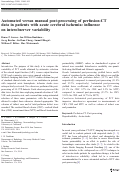 Cover page: Automated versus manual post-processing of perfusion-CT data in patients with acute cerebral ischemia: influence on interobserver variability