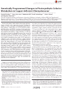 Cover page: Genetically Programmed Changes in Photosynthetic Cofactor Metabolism in Copper-deficient Chlamydomonas *
