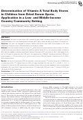 Cover page: Determination of Vitamin A Total Body Stores in Children from Dried Serum Spots: Application in a Low- and Middle-Income Country Community Setting