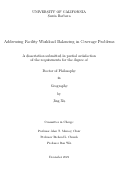 Cover page: Addressing Facility Workload Balancing in Coverage Problems