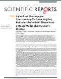 Cover page: Label-Free Fluorescence Spectroscopy for Detecting Key Biomolecules in Brain Tissue from a Mouse Model of Alzheimer’s Disease