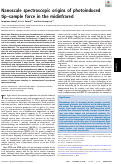 Cover page: Nanoscale spectroscopic origins of photoinduced tip–sample force in the midinfrared
