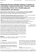 Cover page: Addressing the inter‐individual variation in response to consumption of plant food bioactives: Towards a better understanding of their role in healthy aging and cardiometabolic risk reduction