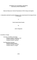 Cover page: Maternal Influences on Vertical Transmission of HIV in Kenya and Uganda