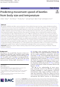 Cover page: Predicting movement speed of beetles from body size and temperature.