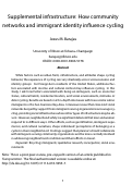 Cover page: Supplemental infrastructure: how community networks and immigrant identity influence cycling