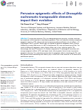 Cover page: Pervasive epigenetic effects of Drosophila euchromatic transposable elements impact their evolution