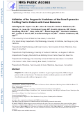 Cover page: Validation of the Prognostic Usefulness of the Gene Expression Profiling Test in Patients with Uveal Melanoma.