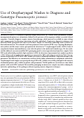 Cover page: Use of Oropharyngeal Washes to Diagnose and Genotype Pneumocystis jirovecii