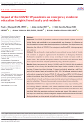 Cover page: Impact of the COVID‐19 pandemic on emergency medicine education: Insights from faculty and residents