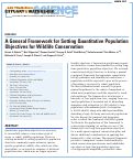 Cover page: A General Framework for Setting Quantitative Population Objectives for Wildlife Conservation