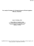 Cover page: New analysis techniques for estimating impacts of federal appliance 
efficiency standards