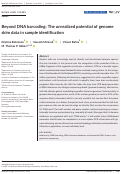 Cover page: Beyond DNA barcoding: The unrealized potential of genome skim data in sample identification.