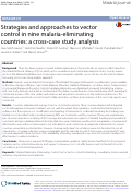 Cover page: Strategies and approaches to vector control in nine malaria-eliminating countries: a cross-case study analysis.