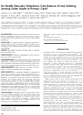 Cover page: Do Health Educator Telephone Calls Reduce At-risk Drinking Among Older Adults in Primary Care?