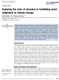 Cover page: Exploring the roles of microbes in facilitating plant adaptation to climate change