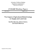 Cover page: The Impact of Agricultural Biotechnology on Supply and Land-Use