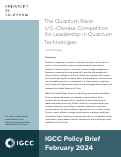 Cover page: The Quantum Race: U.S.-Chinese Competition for Leadership in Quantum Technologies