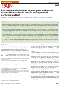 Cover page: Educational disparities in joint pain within and across US states: do macro sociopolitical contexts matter?