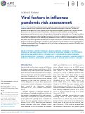 Cover page: Viral factors in influenza pandemic risk assessment