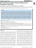 Cover page: BiP Clustering Facilitates Protein Folding in the Endoplasmic Reticulum