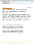 Cover page: Experimental warming differentially affects vegetative and reproductive phenology of tundra plants