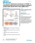 Cover page: The systemic inflammatory landscape of COVID-19 in pregnancy: Extensive serum proteomic profiling of mother-infant dyads with in utero SARS-CoV-2