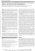 Cover page: Clinical Outcomes and Qualitative Perceptions of In-person, Hybrid, and Virtual Cardiac Rehabilitation.