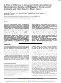 Cover page: Is There a Difference in the Association between Percent Mammographic Density and Subtypes of Breast Cancer? Luminal A and Triple-Negative Breast Cancer