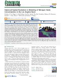 Cover page: Improved Spatial Resolution in Modeling of Nitrogen Oxide Concentrations in the Los Angeles Basin.