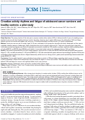 Cover page: Circadian activity rhythms and fatigue of adolescent cancer survivors and healthy controls: a pilot study.