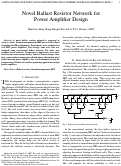 Cover page: Novel ballast resistor network for power amplifier design