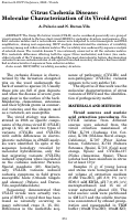 Cover page: Citrus Cachexia Disease: Molecular Characterization of its Viroid Agent