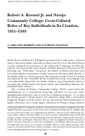 Cover page: Robert A. Roessel Jr. and Navajo Community College: Cross-Cultural Roles of Key Individuals in Its Creation,1951-1989